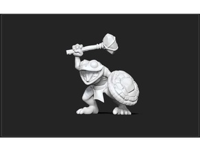 bullywug guerriero dnd miniatura rana uomini lucertola rpg serafone slann warhammer 3d print model - Mito3D