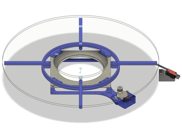 motorized lazy susan spinning platform gt2 rotating stepper 3D print model - Mito3D