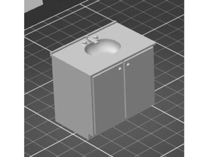 bathroom sink & cupboard 3d print model - Mito3D