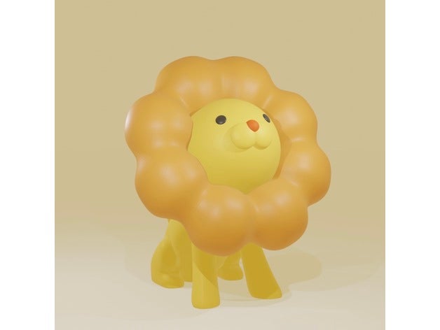 pon león sentado pose figura señor rosquilla 3D print model - Mito3D