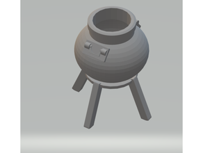 fhw witch's brew tea light set caldron miniature cauldron caulk halloween lite witch 3d print model - Mito3D