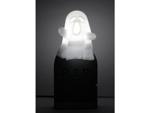 ghost nightlight grave halloween lamp led light tombstone usb 3d print model - Mito3D
