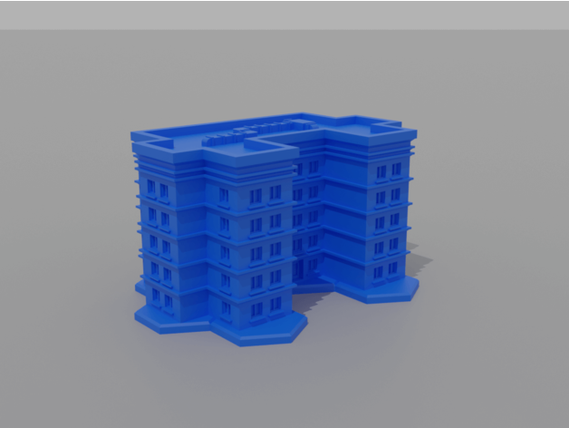 6mm residencial torre 1b 9 azarações americano mecha apartamento condomínio épico escala plano hex terreno mech tampo mesa jogos 3D print model - Mito3D