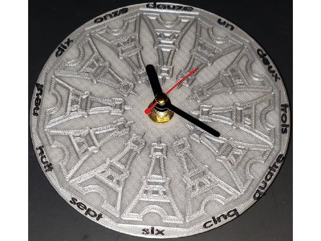 eiffel tower clock 3D print model - Mito3D