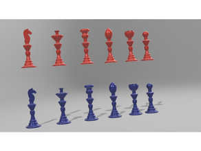 xadrez 6 jogos tabuleiro conjunto 3d print model - Mito3D