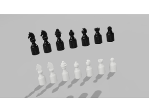 gerändelt Schach Brettspiele einstellen 3d print model - Mito3D