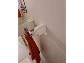 toilet roll Halter Unterstützung Wandhalterung schraubenlos 3d drucken Toilette Papier 3d print model - Mito3D