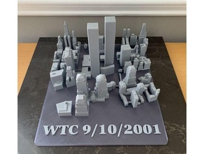 Ticaret merkez site ön 9 11 2001 911 nyc gökdelenler wtc 3d print model - Mito3D