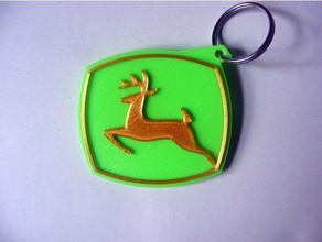 john deere logo key ring 3d print model - Mito3D