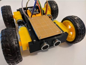 robô roda 4wd arduino nano uno Autônomo veículo experimental hc sr04 robótica 3d print model - Mito3D