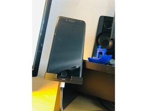 iphone holder angled sideboard mount mobile phone stand smartphone 3d print model - Mito3D
