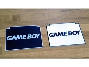 juego chico avanzar gba sp cáscara insertar logo 2 color impresión gameboy 3d print model - Mito3D