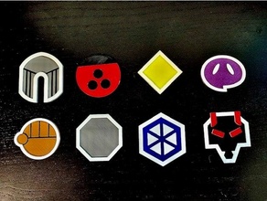 pokemon generation 2 johto gym badges badge gen 3d print model - Mito3D