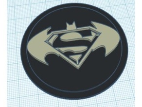batman Superman modulaire logo insérer 3d print model - Mito3D