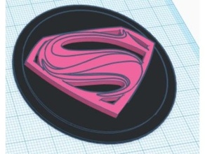 superman modular logo insert 3d print model - Mito3D