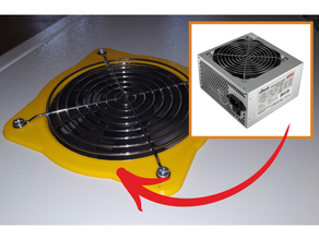 ventilateur gril couverture gaine refroidissement monter grille garde 3d print model - Mito3D