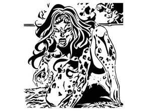 dc ghepardo stencil i fumetti supercattivo furfante donna 3d print model - Mito3D