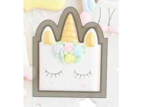 unicorn cake cookie cutter cookiecutter 3d print model - Mito3D