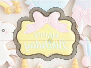 contento compleanno placca arco biscotto cookiecutter taglierina 3d print model - Mito3D