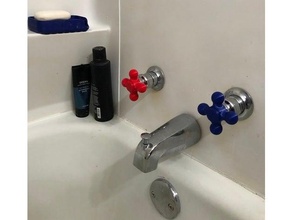 valley faucet handle bathtub cross 3d print model - Mito3D