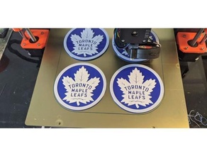 toronto érable feuilles Coaster remix multi color boisson hockey LNH sports 3d print model - Mito3D