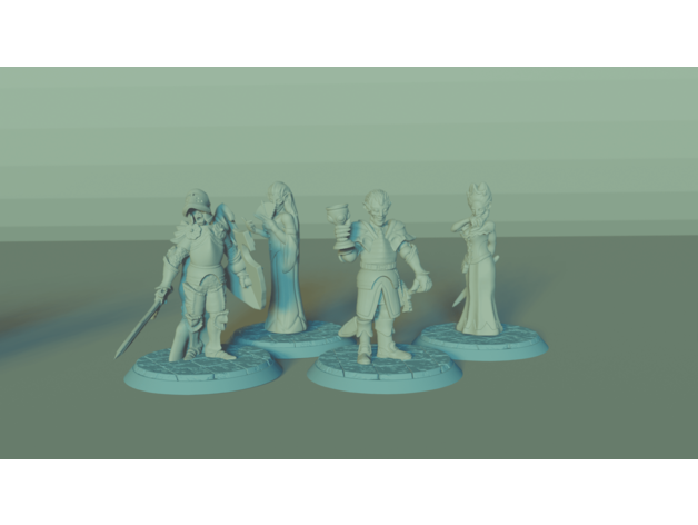 vampire lords ladies set 4 miniatures dungeons dragons free tabletop undead vampires 3D print model - Mito3D