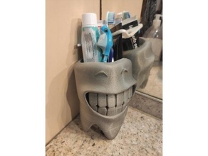 smiling toothbrush toothpaste holder pencil 3d print model - Mito3D