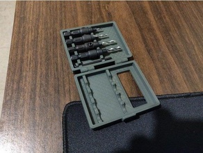 box 4 piece countersink drill bit set hinged 3d print model - Mito3D