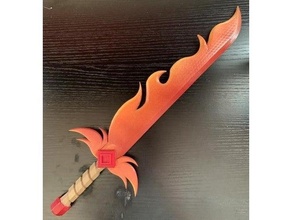 llameante daga fuego cuchillo mm2 espada 3d print model - Mito3D
