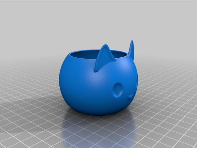 cat planter ears pot vase 3D print model - Mito3D