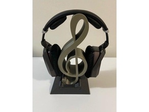 headphone stand treble clef 3d print model - Mito3D