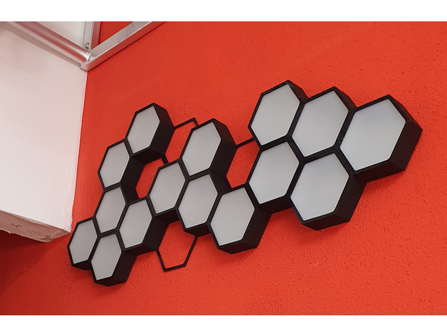 hexagonal cell deco - optional led lamp decoration geek modern 3D print model - Mito3D