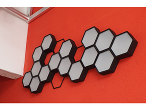 hexagonal cell deco - optional led lamp decoration geek modern 3d print model - Mito3D