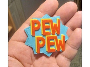 paintball badge - pew pewpew 3d print model - Mito3D