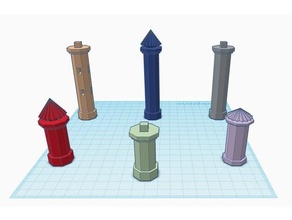 assorted column's pegasus hobby sets 40k column columns decorative gothic architect decor design malifaux tabletop terrain wargame warhammer 3d print model - Mito3D