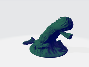 Moby queue rugissement vagues dnd miniature monstre pirate mer 3d print model - Mito3D