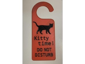 kitty time disturb sign 3d print model - Mito3D