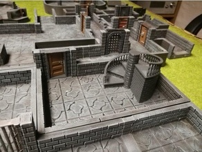 spiral stairs 28mm 32mm cave dcrre dnd dungeon dungeons dragons hc12 terrain 3d print model - Mito3D
