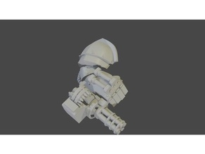 Steampunk gatling punho jogo guerra jogos martelo 40k 3d print model - Mito3D