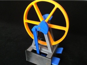 finger operated flywheel mechanical treadle 3d print model - Mito3D
