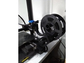ender 3 v2 cable chain rear spoolholder 3d print model - Mito3D