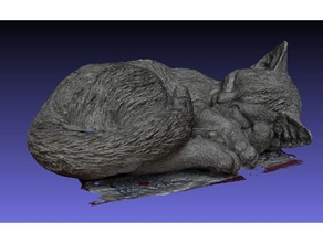 Schlafen Katze Zahl Kitty Photogrammetrie Skulptur Statue 3d print model - Mito3D