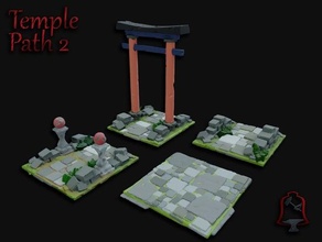 feuillage ouvert temple calcul chemin 2 asiatique dnd fantaisie openforge table jeu wargaming terrain 3d print model - Mito3D