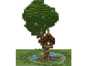 Minecraft cabane arbres arbre 3d print model - Mito3D