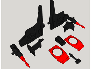 Transformer Schub g1 schonen Teile Kanon umstellen Flügel 3d print model - Mito3D