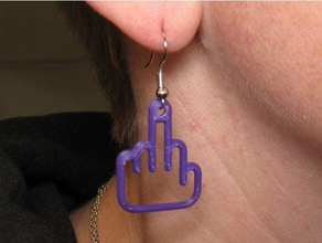 middle finger earring 3d print model - Mito3D