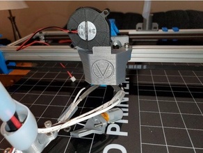 v-king core xy e3d v6 dual extruder fan & probe mount 3d print model - Mito3D