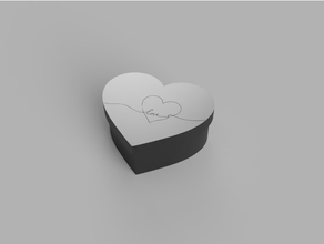 Herz geformt Schmuck Box Kinder Deckel 3d print model - Mito3D