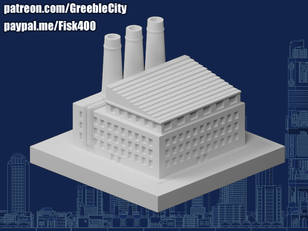 greeblecity cimento fábrica 3D print model - Mito3D