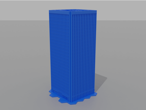 6mm office tower 7b - hexed hexless american mecha epic scale hex terrain mech modern skyscraper building tabletop gaming wargame wargaming 3d print model - Mito3D